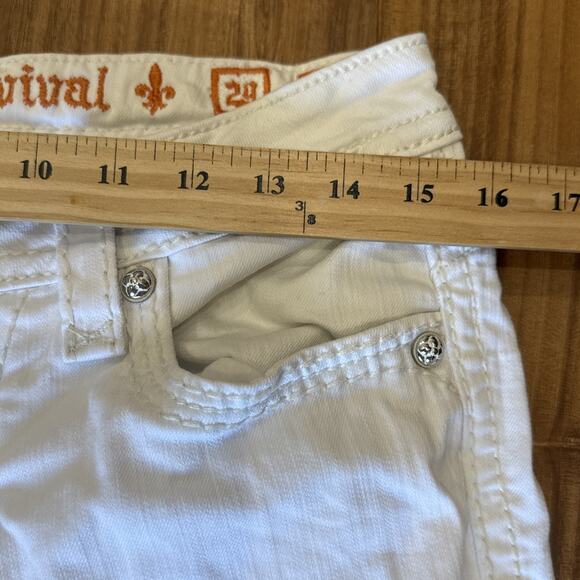 Rock Revival Women’s Katie Rhinestone White Size 29 Stretch Capri Jeans -FLAW- - Picture 7 of 9